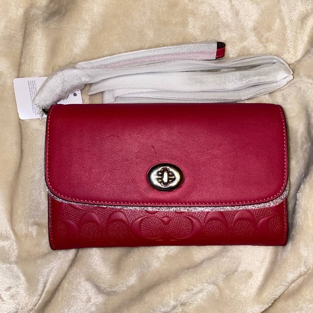 Coach Chain Crossbody Signature Leather NWT